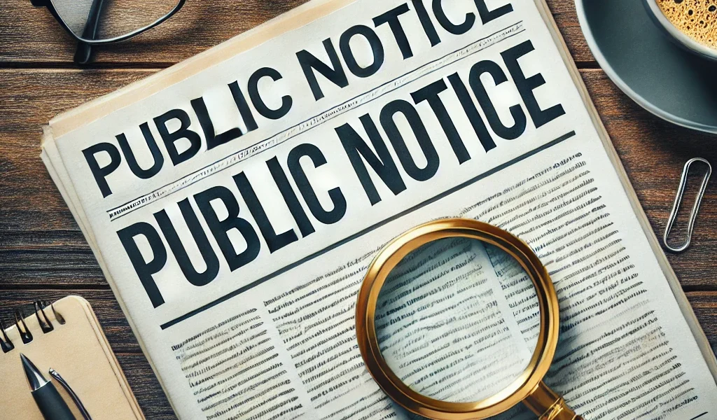 Public Notice Drafting and publication of public notice in local newspapers